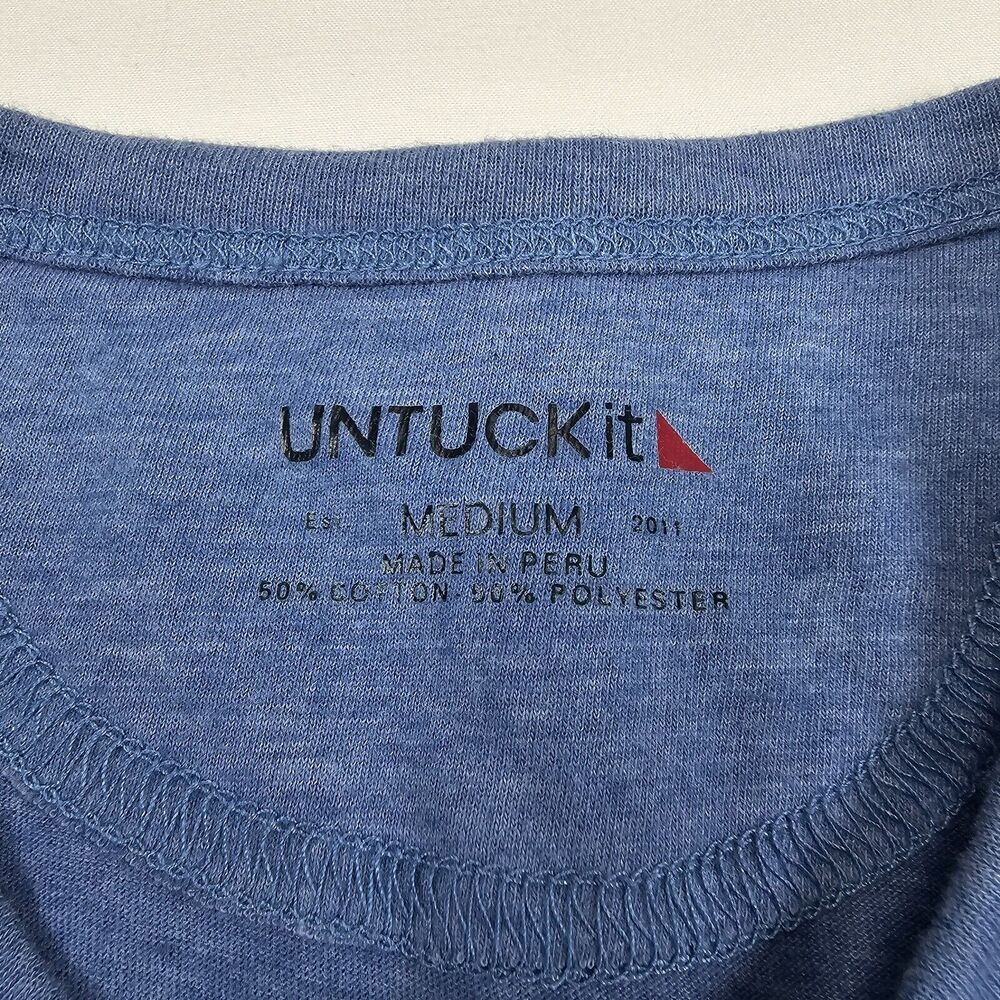 Untuckit Men's Blue Long Sleeve Henley t-Shirt Size M - Picture 4 of 8